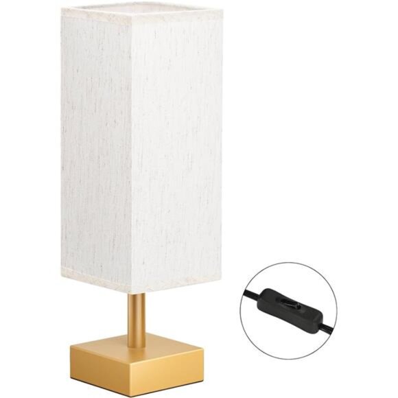 New Gold Small Table Lamp - Bedside Lamp for Bedroom, Minimalist - Picture 5 of 6
